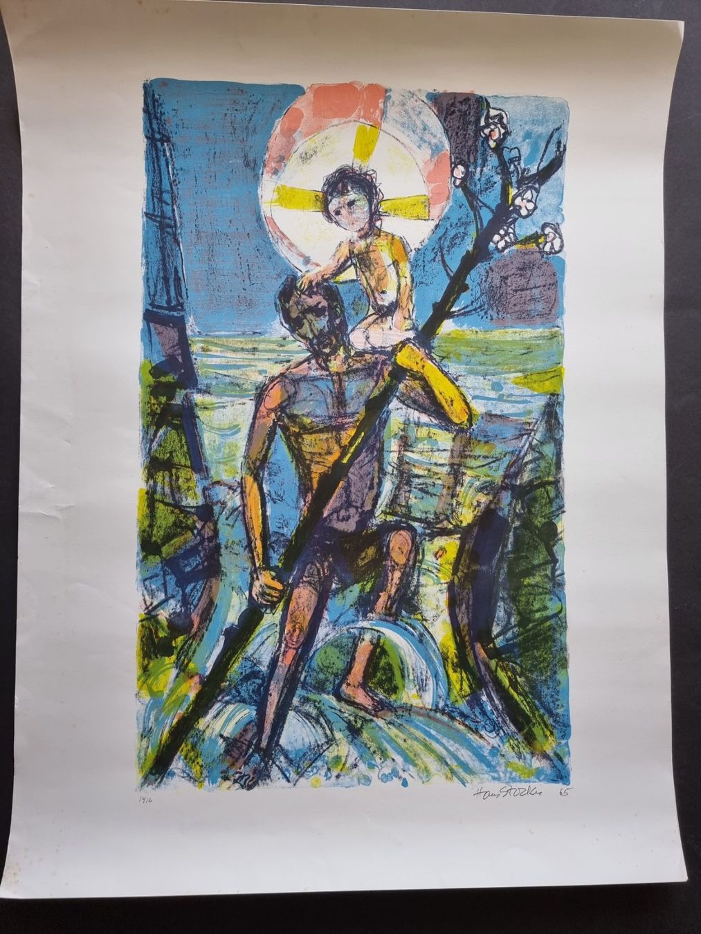 Grafica & Litografie: HANS STOCKER LITHOGRAPHIE SIGNIERT NUMMERIERT – Usato da Gersau venduto da grafik-kunst 6