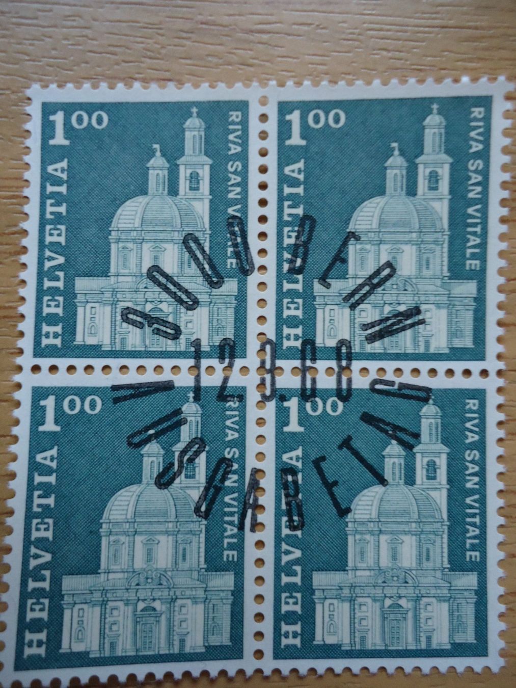 Tutti i francobolli: 1968 Baudenkmäler 4er Block ET – Nuovo (secondo la descrizione) da Belp venduto da Hefabe 1