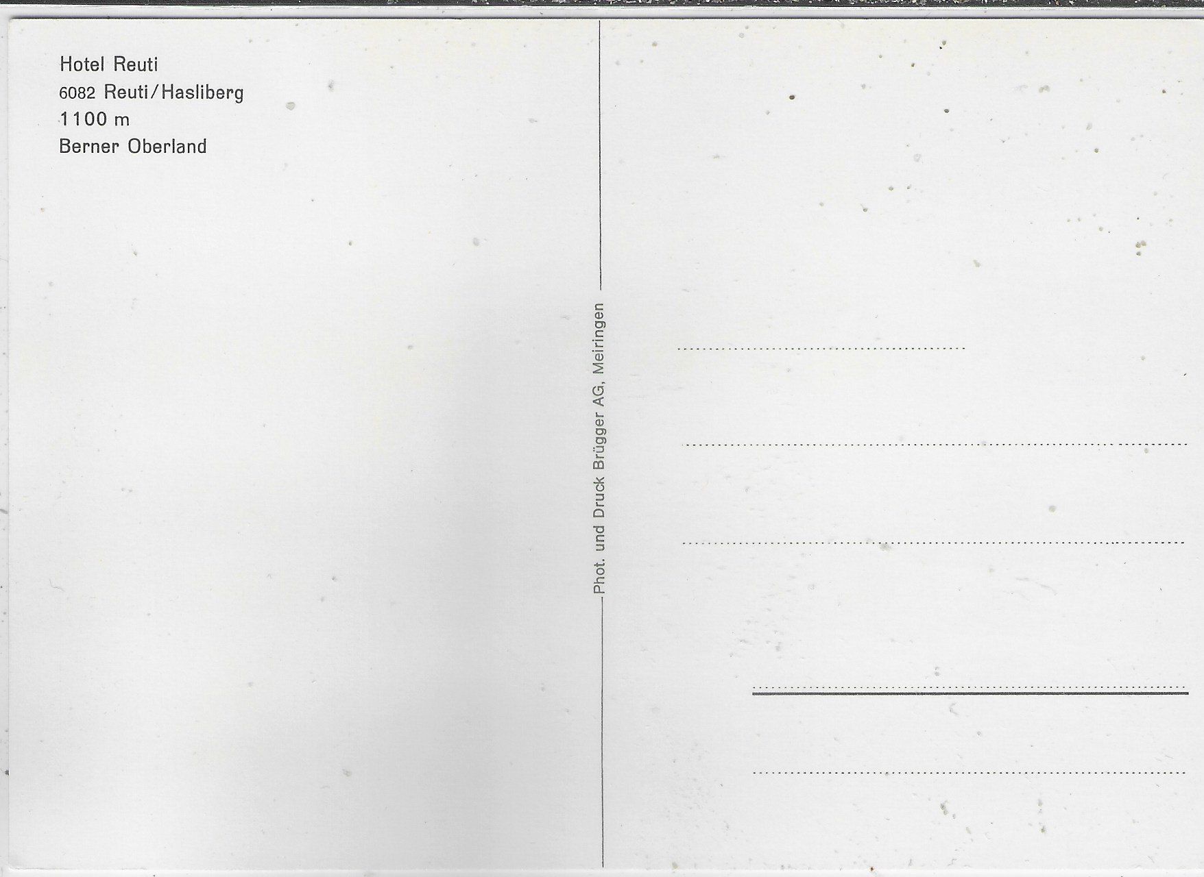 Cartoline postali: Hotel Reuti - Reuti/Hasliberg – Usato da Ettingen venduto da Kartenplanet 1