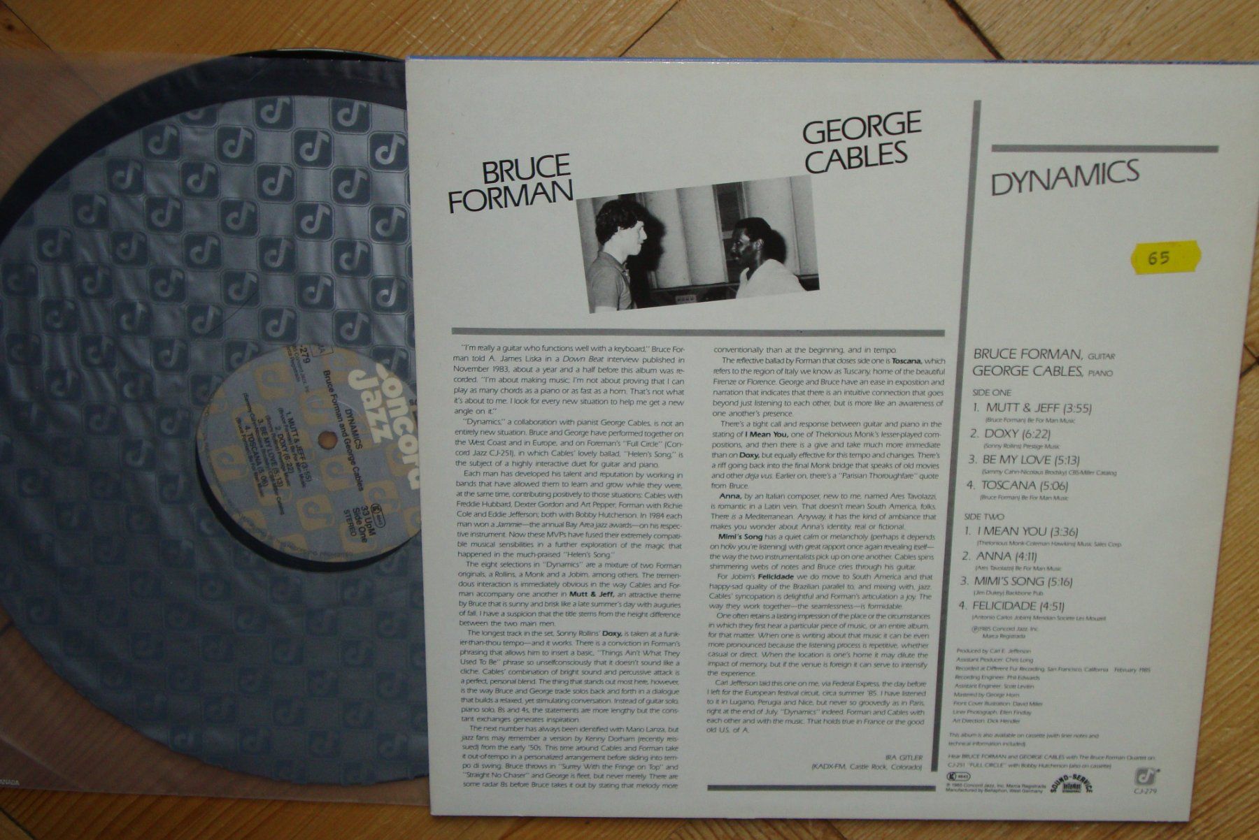 Dischi in vinile: LP Bruce Forman & George Cables - DYNAMICS - 1985 – Usato da Bern venduto da Uli_10_11 1