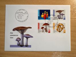 Pro Juventute Briefmarken Brief 1994, Pilze, Top Zustand
