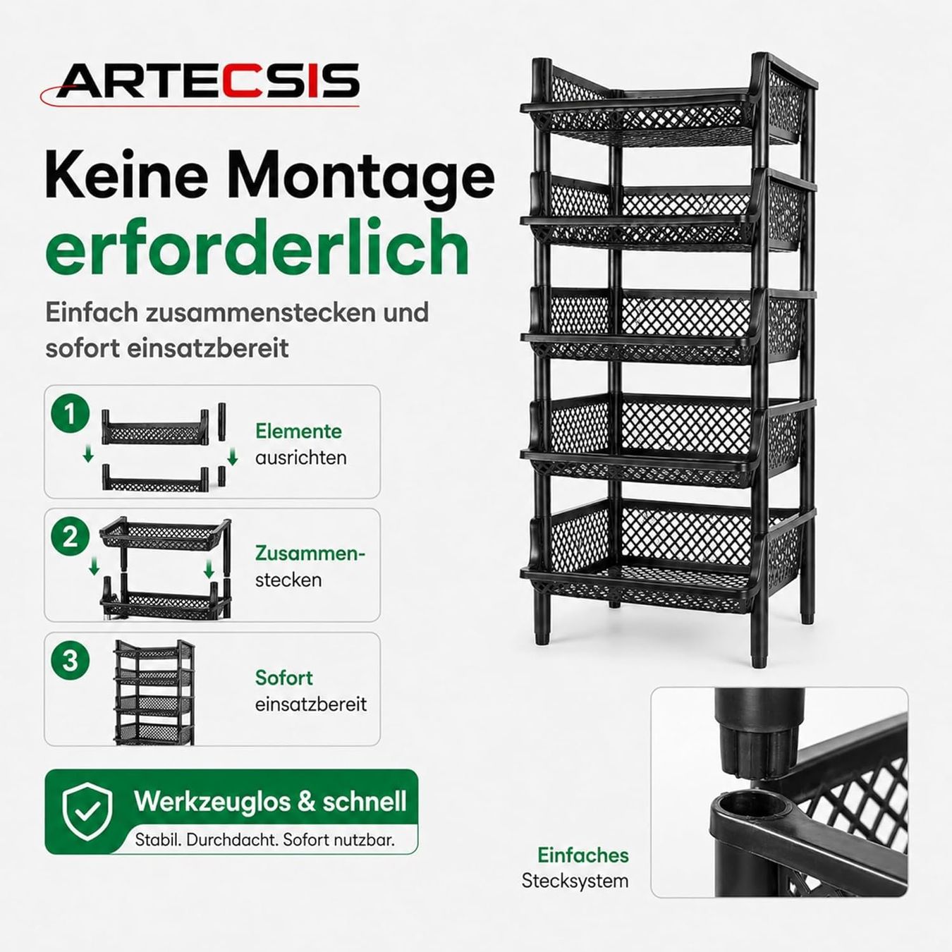 Regale: Korbregal Kunststoff Stapelbar 6 Elemente Schwarz – Neu und originalverpackt aus St. Gallen von sch_zsz7 3