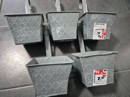 5-er Set Balkon-Hängetopf Rio eckig 10.5cm hoch