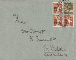 Brief mit Mischfrankatur-St.Gallen 1921