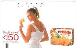 Nestlé - frühe Japan Balken Telefonkarte mit Schweizer Motiv