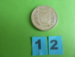 1965 : Seltene 5 Franken Münze, Silber