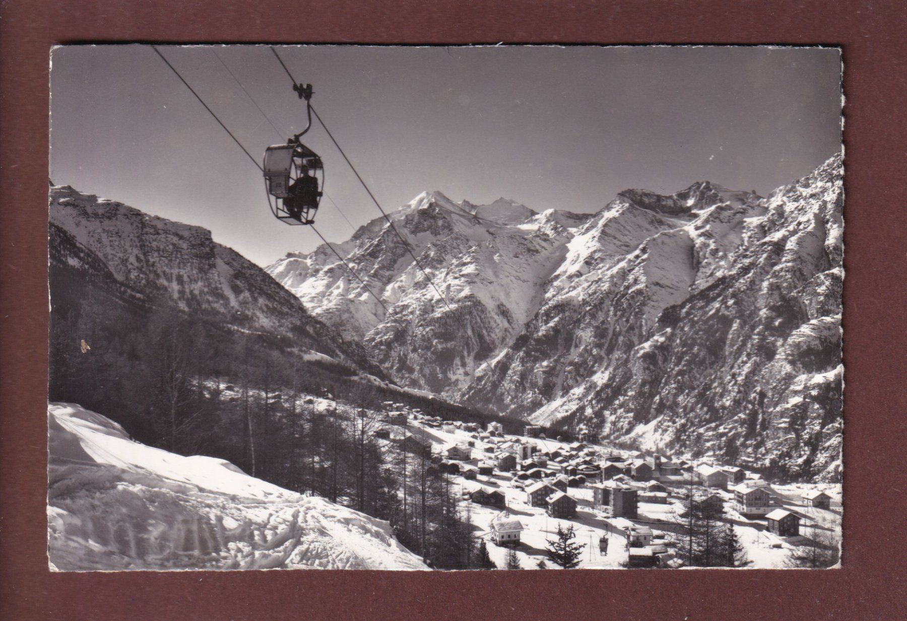 Cartoline postali: GRÄCHEN - Sesselbahn nach Hannigalp - 1961 – Usato da Pully venduto da nicecards