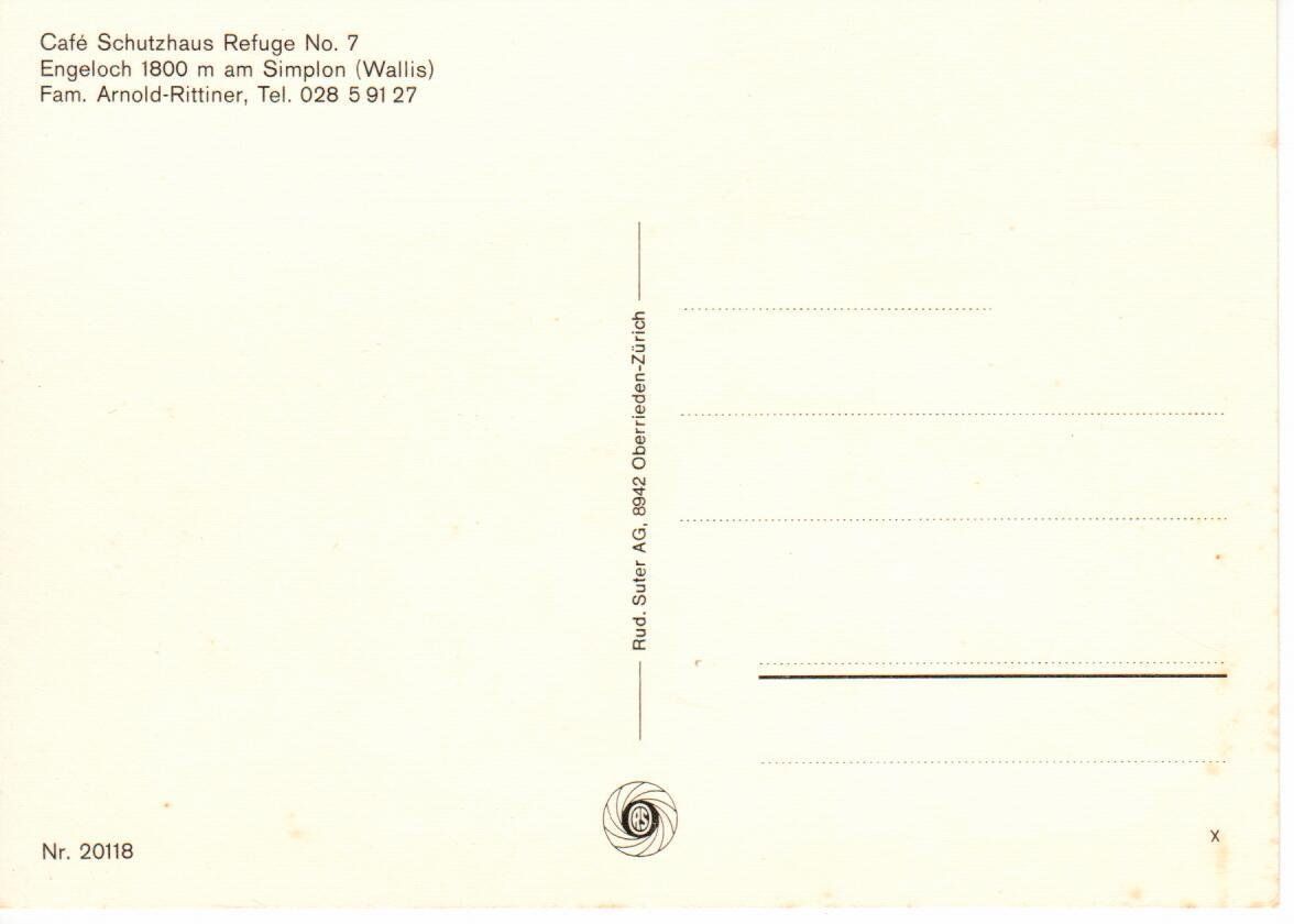 Cartes postales: Café Schutzhaus am Simplon – D'occasion à Wolhusen par Curver9 1