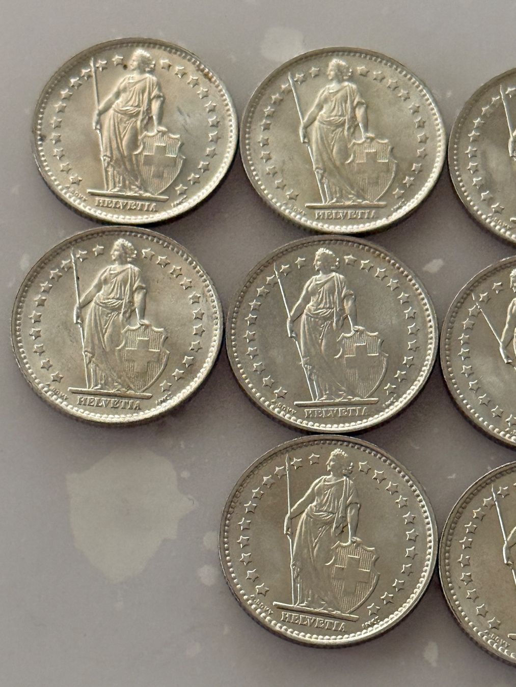Alle Münzen: 10 x 1 Franken 1966  Silber  Stgl – Neu (gemäss Beschreibung) aus Wallisellen von SWISS_SILVER1 1