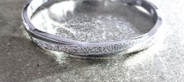 Silber Armreif, neu + ungetragen 18kt. Weissvergoldet