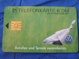 Telefonkarte VW 6 DM Motiv Werbekarte gebraucht Zustand