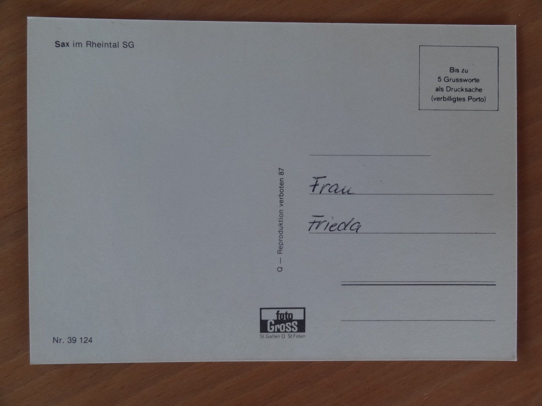 Cartoline postali: Sax im Rheintal - SG – Usato da St Léonard venduto da Riglin 1