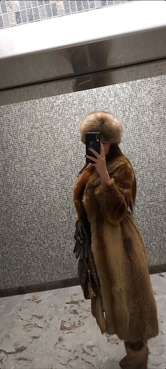 Manteau En Fourrure De Renard Beige Taille 40 - Long, Vintage, Neuf Sans étiquette