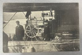 Zeppelin Postkarte Graf Zeppelin in der Gondel