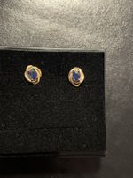 Elegante Ohrstecker mit Saphir, Gold 14K,  Top Zustand!