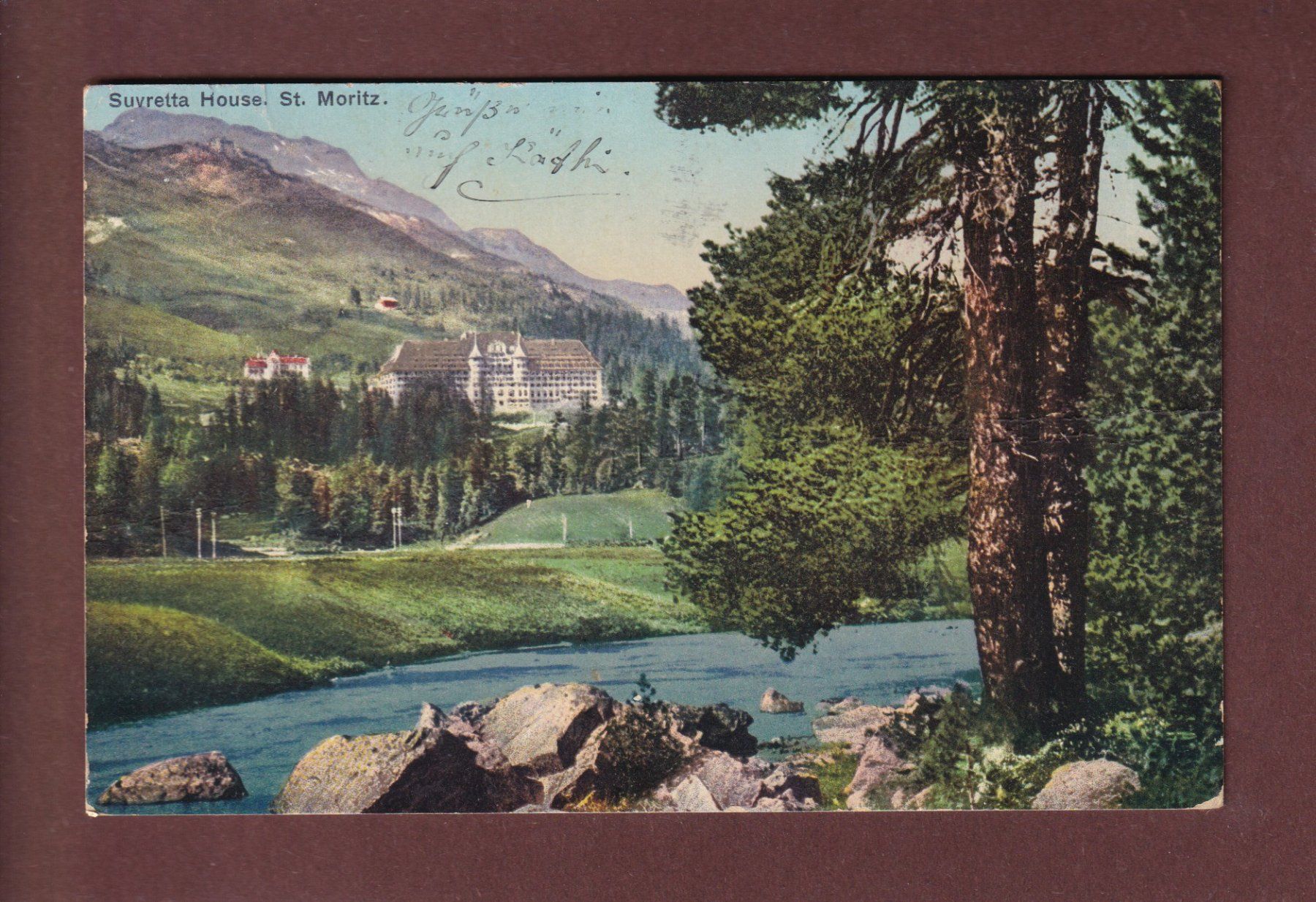 Cartoline postali: St. Moritz - SUVRETTA HOUSE - 1914 – Usato da Pully venduto da nicecards-shop
