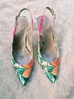 STUART WEITZMAN PUMPS LEDER SCHUHE 36,5 SLINGPUMPS BLÜTEN