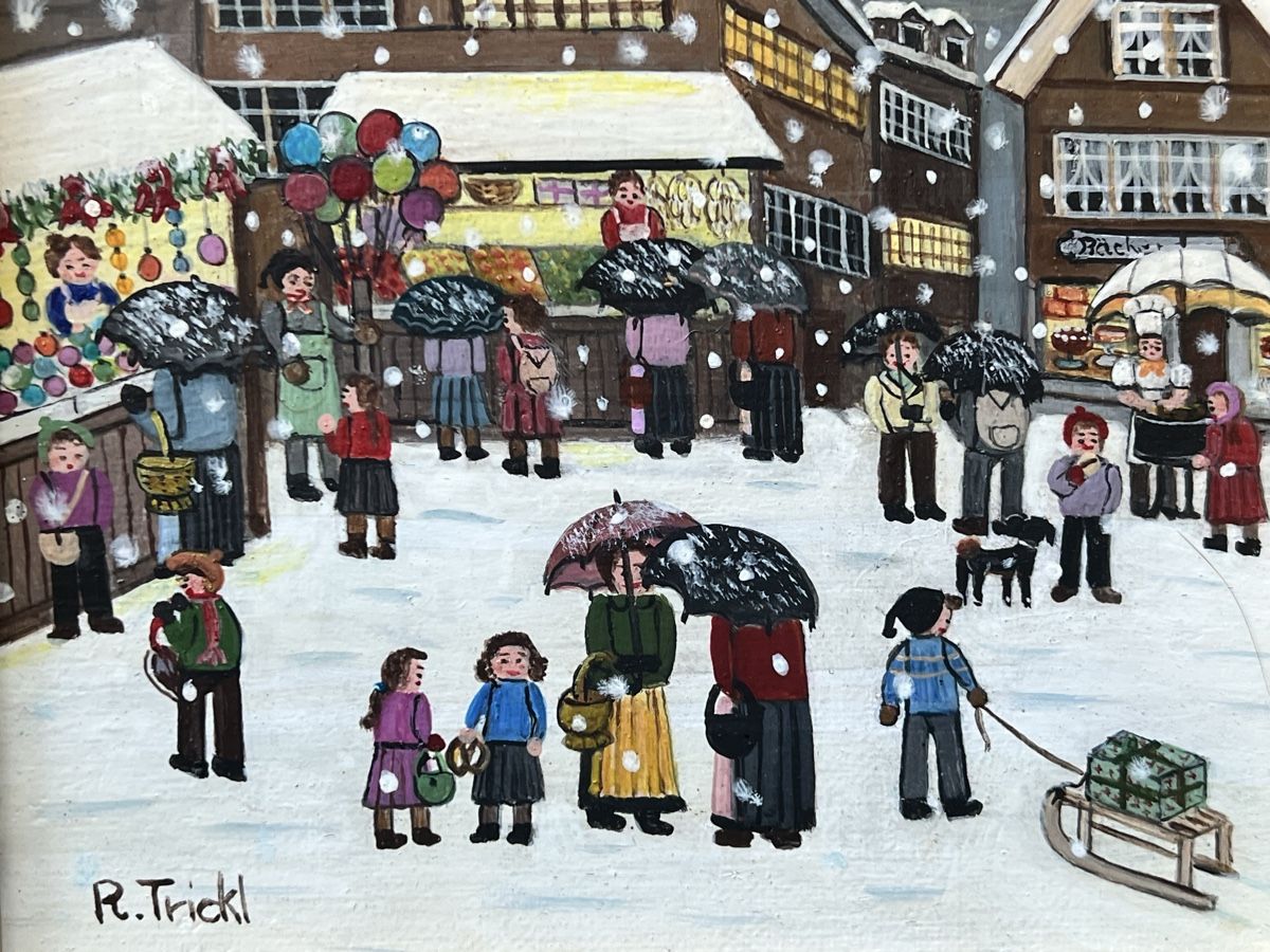 Dipinti: Renate TRICKL: Gemälde Weihnachtsmarkt Winter 2006 – Usato da Adliswil venduto da bilderboerse-zuerich 4
