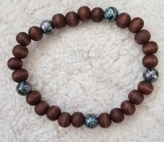 Armband Holzperlen und Steinperlen 