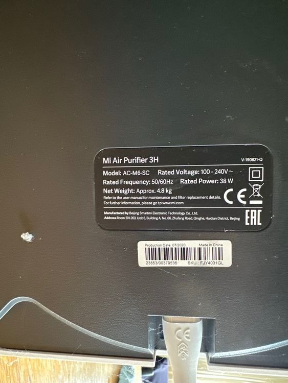 Luftreiniger: Xiaomi Mi Air Purifier H3 - Luftreiniger – Gebraucht aus Zug von 6Optimus 2