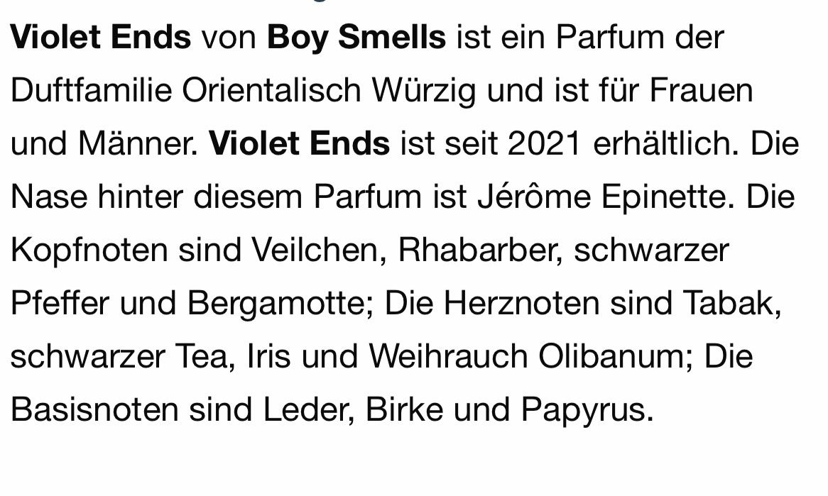 Profumi & Eau de Toilette: Violet Ends Boy Smells 5 ml Abfüllung Nische – Nuovo (secondo la descrizione) da St. Gallen venduto da lfs_nxl8 2