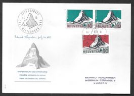 Sonderbrief S. 596 Zermatt Erstbest. Matterhorn 14.7.1965