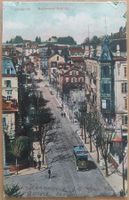 Lausanne Boulevard Grancy um 1910 mit Strassenbahn