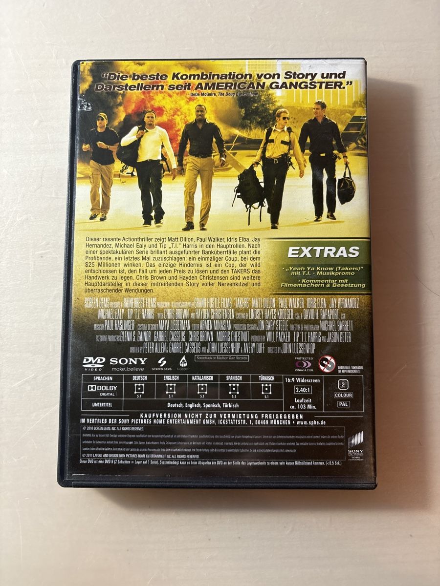 Tous les DVDs: Takers – D'occasion à Ruswil par Slivio_ 1