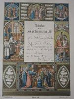 antikes Dokument, heilige Sakrament der Ehe, Susee 1897