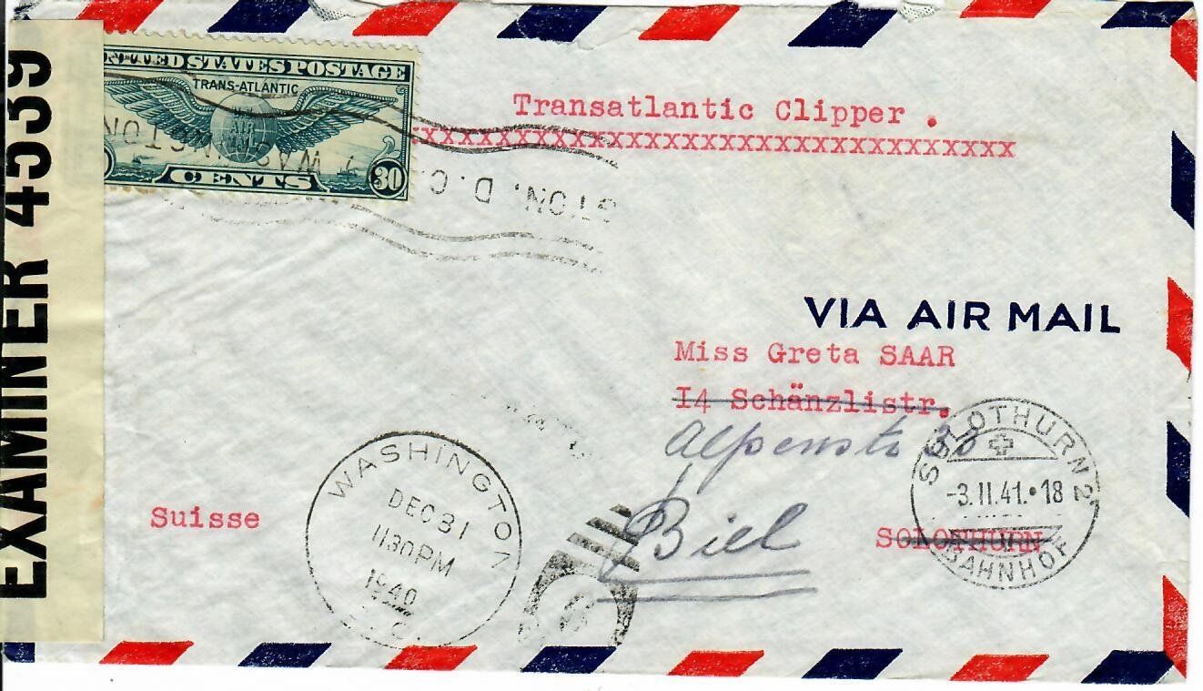Tutti i francobolli: Brief, USA Zensur 1940 – Usato da Hochdorf venduto da Ziegel-16