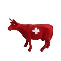 Petite vache en résine drapeau suisse  15 cm