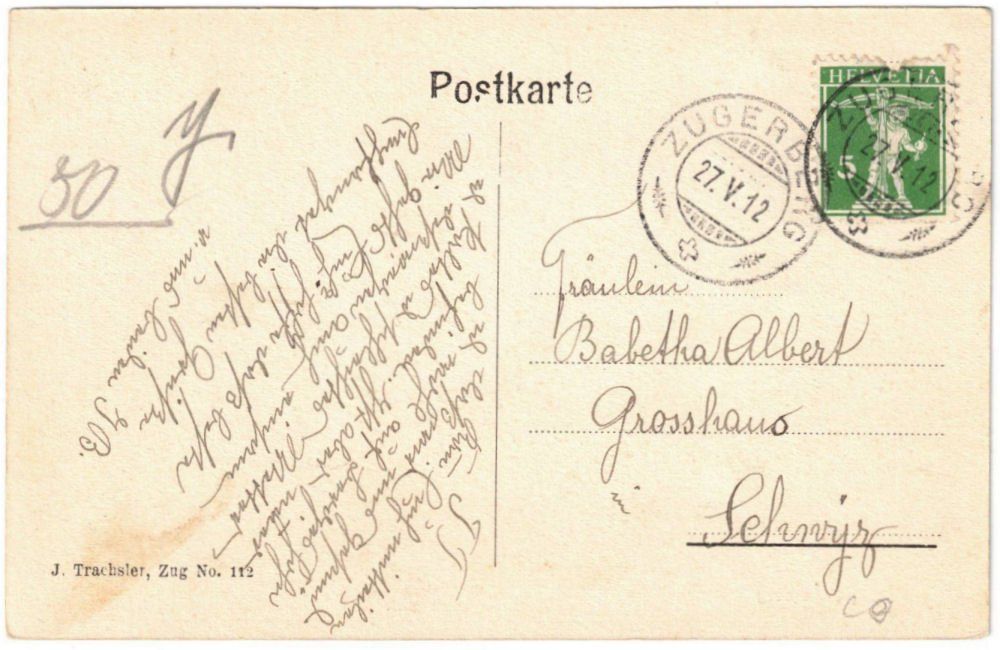 Cartoline postali: Zug - Standseilbahn Zugerberg Bergstation – Usato da Binningen venduto da Mountainrider 1