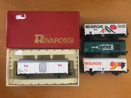 4x Liliput/Rivarossi SBB/FS Kühlwagen u.a. Migros