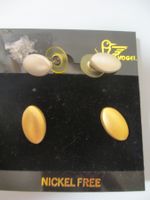2 Paar Ohrstecker Vogel Nickel Frei Mattgold & Weiss Gold...