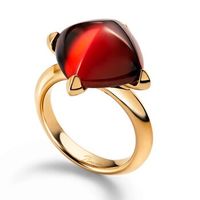 Bague BACCARAT-Paris „Médicis“ Rouge-Rose, Argent plaqué or