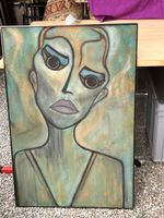 Gemälde Frau Porträt ,62x 94 cm (27)