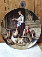 Ankerteller "Mädchen, Hühner fütternd" Wandteller 1987
