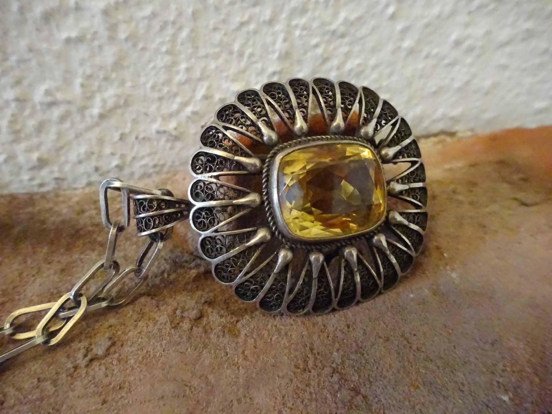 Catenine: Kette Madeira-Citrin / 800 Silber – Usato da Esslingen venduto da FetteSchnecke 5