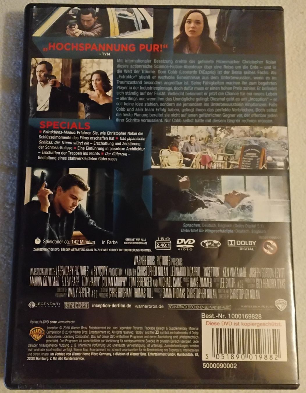 Tutti i DVDs: DVD "Inception" mit Leonardo DiCaprio, Tom Hardy, Ellen Page – Usato da Solothurn venduto da s-j-s 4