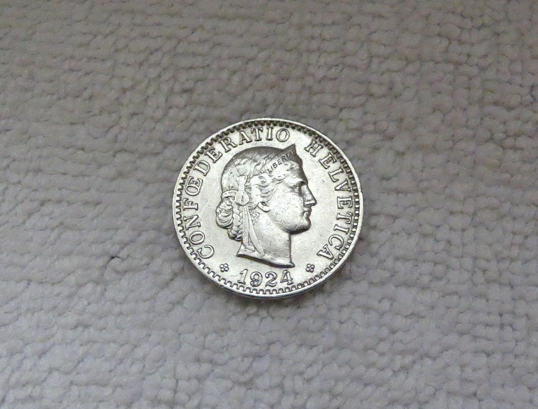 Tutti le monete: 20 centimes/rappen 1924 – Usato da Nyon venduto da Ilmi09