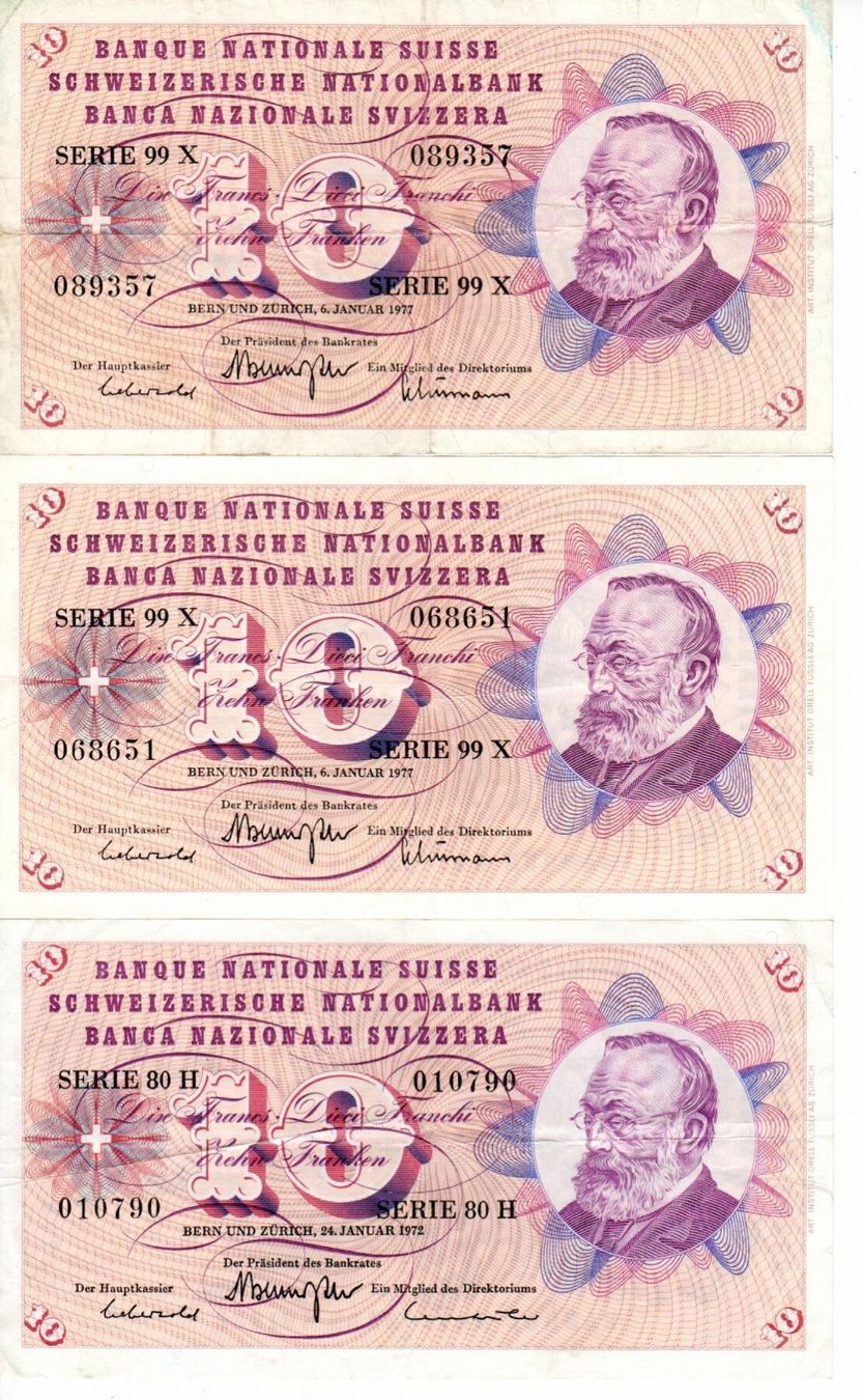 Banknoten: alte Schweizer Banknoten – Gebraucht aus Wolhusen von Curver9 6