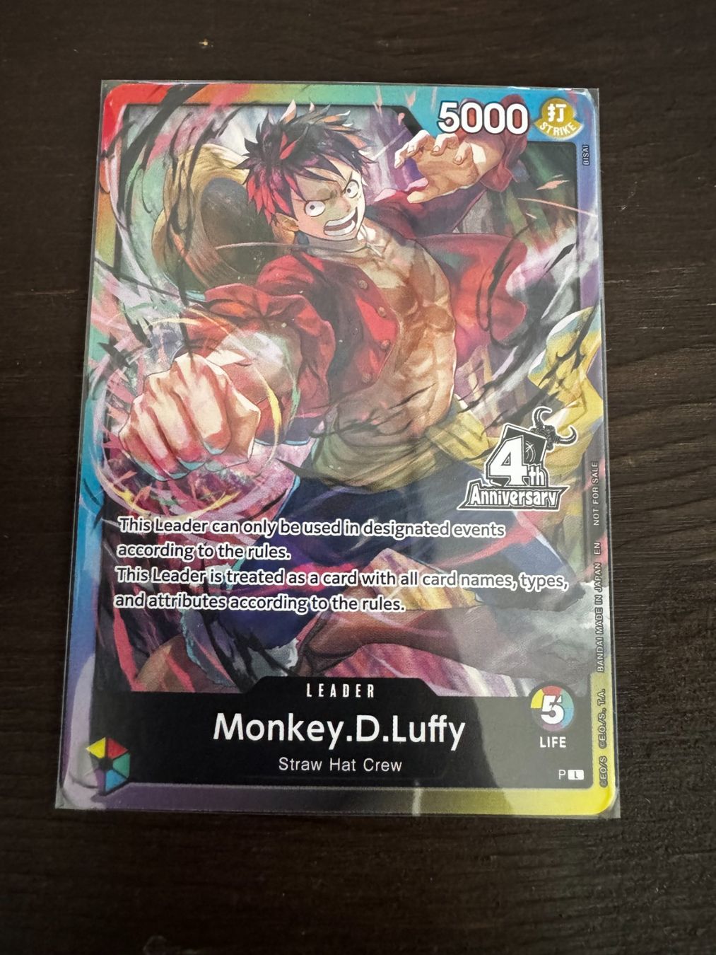 Bandai Sammelbilder & Trading cards: Monkey D. Luffy Leader 4th Anniversary – Neu (gemäss Beschreibung) aus Safnern von Rocksta