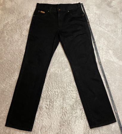Wrangler Texas Jeans W33 L32 Schwarz Vintage 100% Baumwolle
