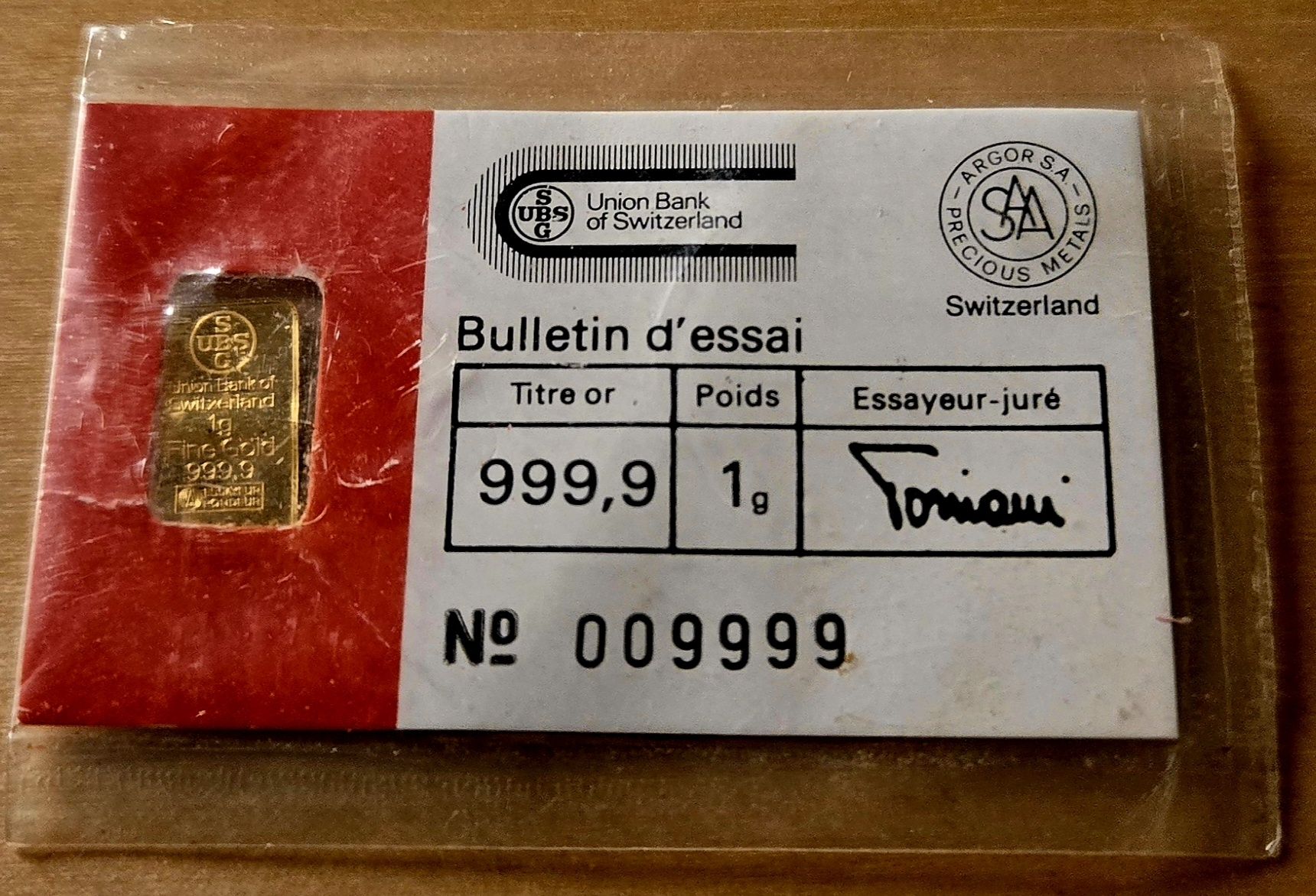Metalli preziosi: 1x Goldbarren UBS 999.9 – Usato da Heimberg venduto da Joachim4488