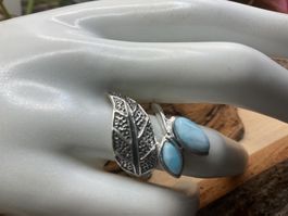 Larimarring in Sterlingsilber, Gr. 56
