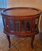 Antike Bar / Beistelltisch mit Glaseinsatz/ Vitrine