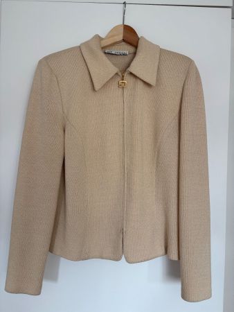 St. John cremefarbener Strickblazer