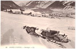SPORTS D'HIVER -Bobsleigh (mit FRAU!!!)ca. 1910 (MOT)