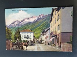 Alte PK / Airolo - Strada principale Gelaufen 1918