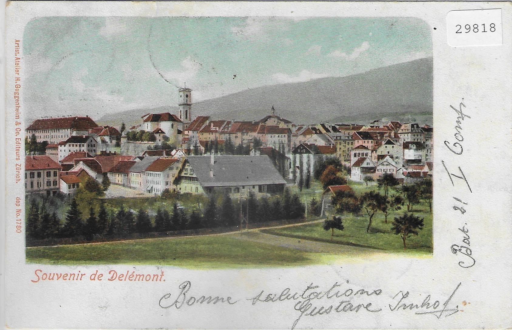 Cartoline postali: Souvenir de Delemont – Usato da Ettingen venduto da Kartenplanet